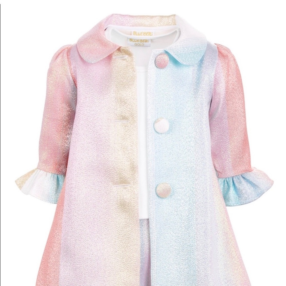 Blueberi boulevard girl multicolor coat size 6